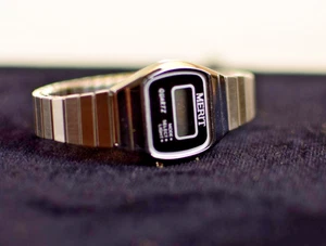 Reloj Pulsera Mérito Vintage Años 80 Tono Plata Banda Expansión Elegante - Imagen 1 de 3