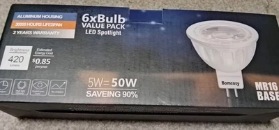 6 x Bulb Led Spotlight MR16 BASE 5W - Image 1 of 4