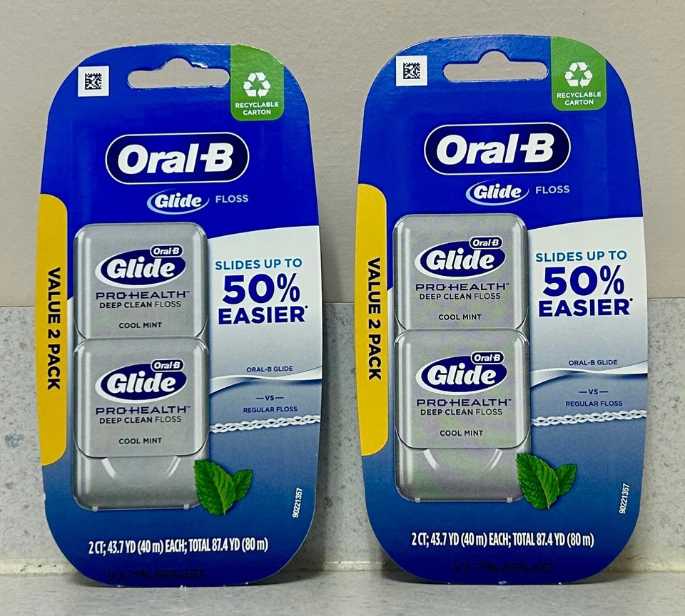 Pacote com 2 fios dentais Oral-B Glide Pro Health originais - 109,3 jardas no total - Imagem 1 de 1