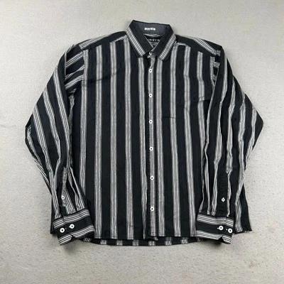 Рубашка Tailorbyrd мужская размер XL черная в полоску на пуговицах легкая с длинными рукавами - Изображение 1 из 4