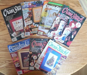 EUC  Lot of 7 Assorted CHRISTMAS Cross Stitch Magazines 1990-02    DETAILS BELOW - Picture 1 of 4