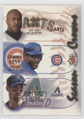 2002 Fleer Triple Crown Season Crowns Barry Bonds Sammy Sosa Luis Gonzalez #1SC - Image 1 of 2