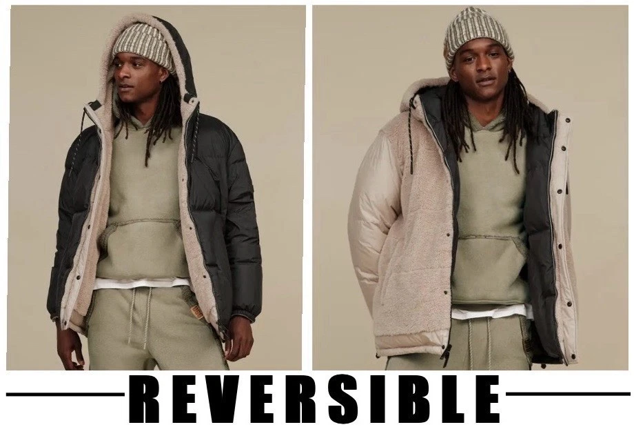 NEW UGG MENS SHASTA 700-FILL DOWN PUFFER JACKET 2.0 Black-Putty/Beige SIZE SMALL - Image 1 of 4