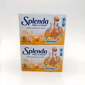  2BOXES  Splenda Peel & Pour Peach mango Zero Sugar Drink Mix [6 PODS] 12QUART - Picture 1 of 7