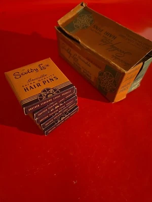 Scoldy Lox  Vintage Hair Pins  1 3/4"  Black  Lot Of 5 Bx - Image 1 of 4