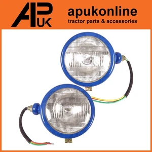 2x Blue Front Headlight Lamp for Ford 2000 2600 3000 3600 4000 4600 5000 Tractor - Picture 1 of 4