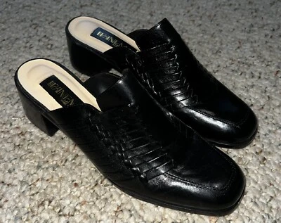 Zapatos IPANEMA Para Mujer Chic Negro Tejido Cuero Tacón Brasil Delta Mules Talla 10 Foto 1 de 4