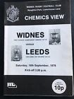 Widnes v Leeds rugby league programme 1978/79 Season 
