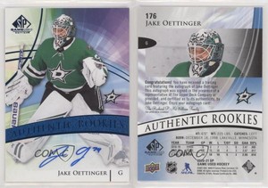 2020-21 SP Game Used Authentic Rookies Blue Jake Oettinger #176 Rookie Auto RC