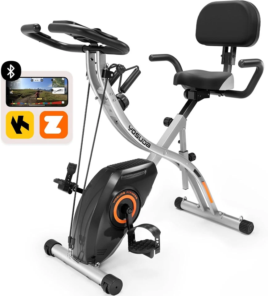 YOSUDA Folding Exercise Bike - Foldable Stationary Bike for Home Gym Workout - Image 1 of 4