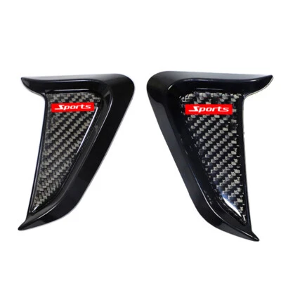 Car Side Fender Emblem Air Vent Cover Trim Shark Gills Decoration Carbon Fiber - Image 1 of 4