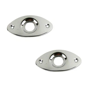 2 PIEZAS Placas ovaladas para guitarra eléctrica cromada Jack Placa curva Metal - Imagen 1 de 5