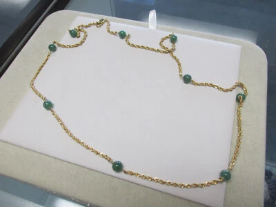 Collar de cuarzo aventurino y oro 14k 32 pulgadas hacer oferta Foto 1 de 4