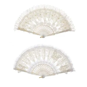 Lace Folding Fan Elegant Hand Fan for Cosplay Parties Home Dancing Party - Picture 1 of 12