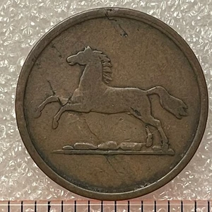 1851 B GERMANY (Duchy of BRUNSWICK) 2 PFENNIGE Coin, WILLIAM VIII. - Picture 1 of 3