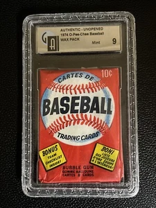 1974 O-Pee-Chee OPC Baseball Sealed Unopened Wax Pack GAI 9 Mint Al Rosen Find - Picture 1 of 3