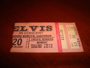 ELVIS PRESLEY CONCERT TICKET STUB JUNE 20, 1977 LINCOLN NEBRASKA LAST TOUR RARE