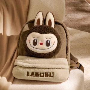 Pop Mart Classic Bag Series LABUBU Berber Fleece Backpack Brown Labubu Backpack - Picture 1 of 1