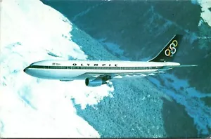 GREECE OLYMPIC AIRLINES AIRBUS A300 FLUGZEUG VINTAGE POSTKARTE ANSICHT - Bild 1 von 2