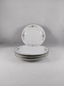 FLORENTEEN FANTASIA FINE CHINA OF JAPAN 4 BREAT & BUTTER PLATES 6 3/8" LOVELY - Picture 1 of 7