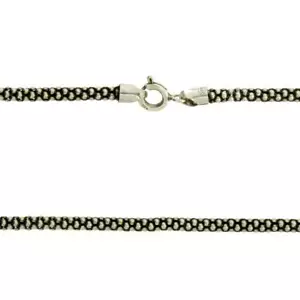 2.8mm Popcorn Chain .925 Sterling Silver Rhodium Plated Necklace Jewelry - Picture 1 of 1