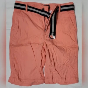 Childrens Place Boys Peach Orange Striped Belted Classic Preppy Chino Shorts 10 - Picture 1 of 3