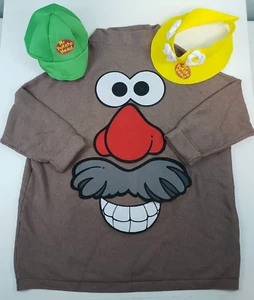 2 Side Mr. Mrs. Potato Head Halloween Costume! Viscose Poly Sweater w/ 2 Hats XL - Picture 1 of 9