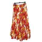 C Concept 100% Cotton Fall Leaves Autumn Full Flowey Crinkle Pleated Skirt Small