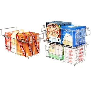 3Pack Freezer Organizer Bins2Pack Stackable Deep Freezer Organizer & 1Pack Ad... - Picture 1 of 6