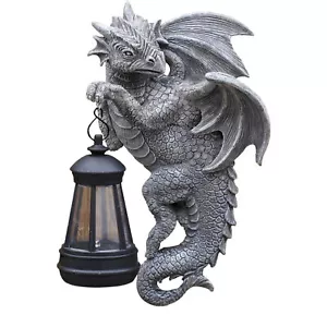 Dragon Garden Sculptures & Statues Solar Dragon Outdoor Statues Figurines Resin - Picture 1 of 12