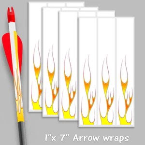 Arrow wraps White thin flames 1"x 7" for arrow building bow hunting target 3D  - Picture 1 of 1