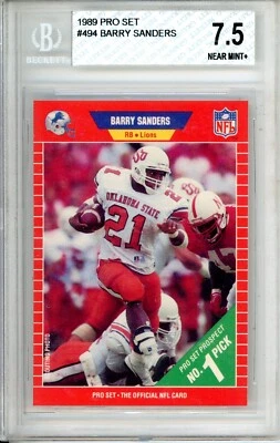 1989 Pro Set #494 BARRY SANDERS Oklahoma State Cowboys BGS 7.5 - Image 1 of 2