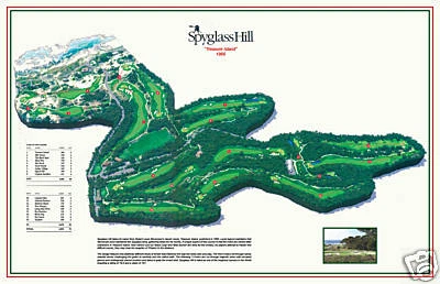 Campo de golf Spyglass Hill 1966 - Robt Trent Jones Snr - mapas de campos de golf vintage Foto 1 de 4