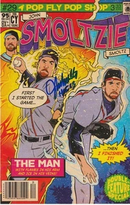 JOHN SMOLTZ ATLANTA BRAVES SMOLTZIE SIGNED PRINT #203 POP FLY ART #134/386 - Picture 1 of 1