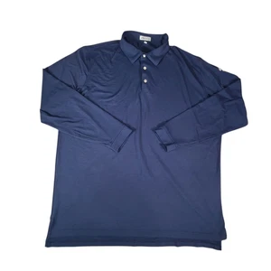 Peter Millar Polo Shirt Men XXL Blue Solid Golf Stretch - Picture 1 of 9