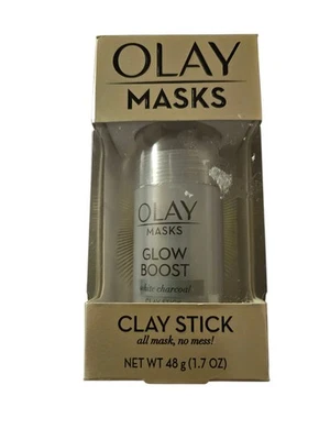 Olay Masks Glow Boost White Charcoal Clay Stick Face Mask New - Image 1 of 2