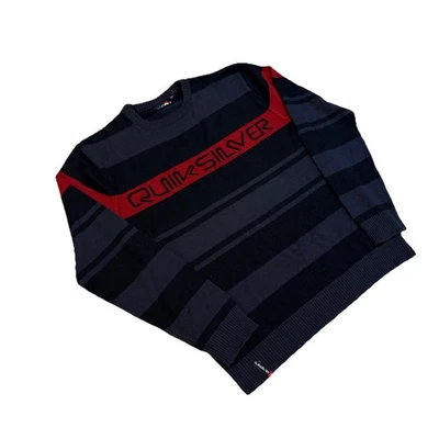 Vintage 90s Y2K Quicksilver Crewneck Sweater Mens Small Surf Skate Soft Knit - Image 1 of 4