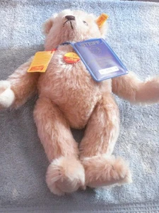VINTAGE 1986 STEIFF ORIGINAL BROWN TEDDYBEAR with PASSPORT & BUTTON IN EAR - Picture 1 of 15