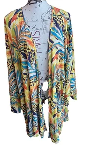 Forever 21 Damen-Cape/Kimono mehrfarbig tropisches Muster Größe 2X - Bild 1 von 7