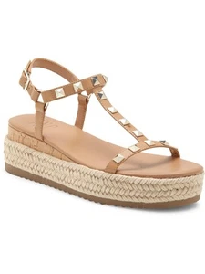 INC Womens Brown 1-1/2" Platform Silvana Round Toe Wedge Espadrille Shoes 10 M - Picture 1 of 11
