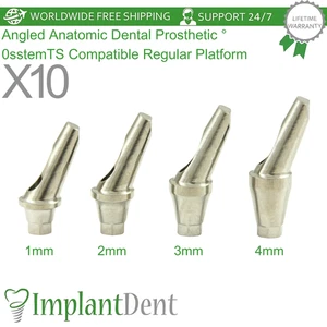 X10 Angled Anatomic Dental Prosthetic 25° 0sstemTS Compatible Regular Platform - Picture 1 of 13