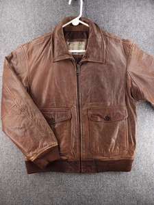 Chaqueta De Colección Avirex Tipo G-1 Cuero Cremallera Marrón Mediana Intermedia, Forrada Piloto - Imagen 1 de 24