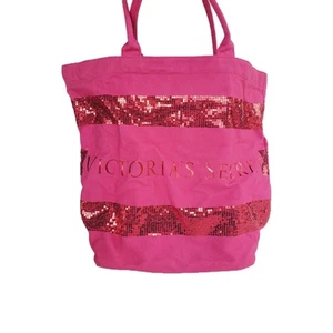 Bolso de Mano Victorias Secret VS de Lona para Mujer Rosa Caliente y Lentejuelas Grande - Imagen 1 de 9