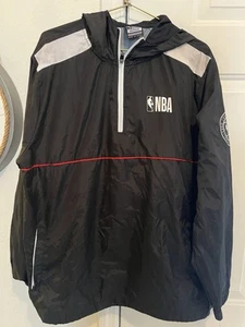 NBA Night Rider Jacket Black Size Medium Windbreaker - Picture 1 of 4