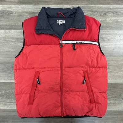 Chaleco acolchado vintage Nautica Sport Tech para hombre cremallera grande NST exterior cálido vela Foto 1 de 4