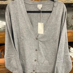 Cárdigan suéter cuello en V gris mezcla poliéster talla XXL A New Day - Imagen 1 de 4