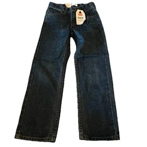 Levi's 505 Jeans Youth Boys 7 Slim Dark Blue Denim Straight Leg Adjustable Waist - Picture 1 of 7