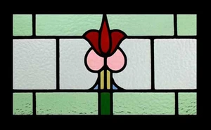 Amazing Forest Flower Antique English Stained Glass Window - Picture 1 of 1