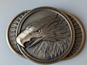 vintage MONTANA SILVERSMITHS belt buckle SOLD BRASS western BALD EAGLE cowboy - Picture 1 of 5