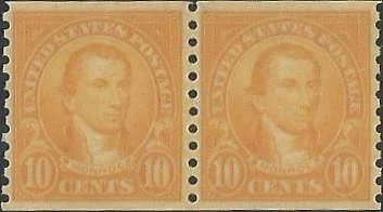 Line pair of stamps - Scott 603 - 10 cent - James Monroe - 1924 - MNH - Image 1 of 1